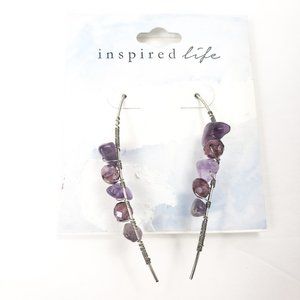 Inspired Life Womens Multi-Stone Wrapped Earrings